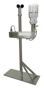 Mast-mounted combi weather station combining wind, precipitation, temperature and humidity sensors