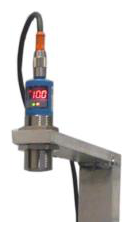 Snow height sensor: a cylindrical measuring unit mounted on a post