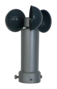 Three-cup anemometer wind sensor on a cylindrical base